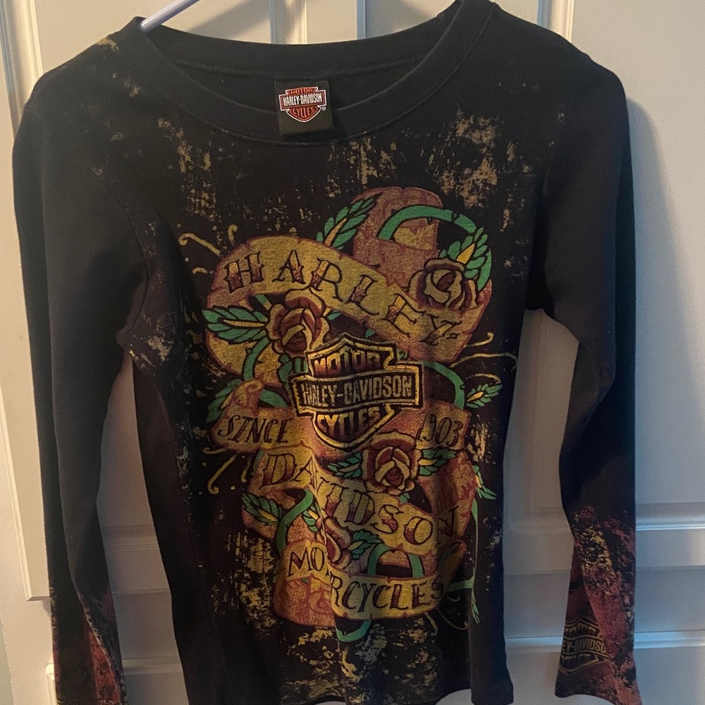 Harley-Davidson ladies Black Graphic Long-Sleeve Tee